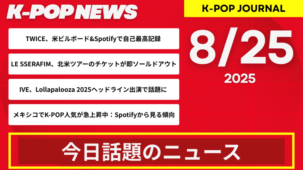2025年8月25日｜K-POP最新ニュースまとめ