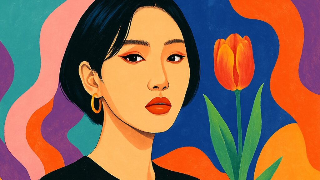 HWASA、ショートカットにチューリップで魅了